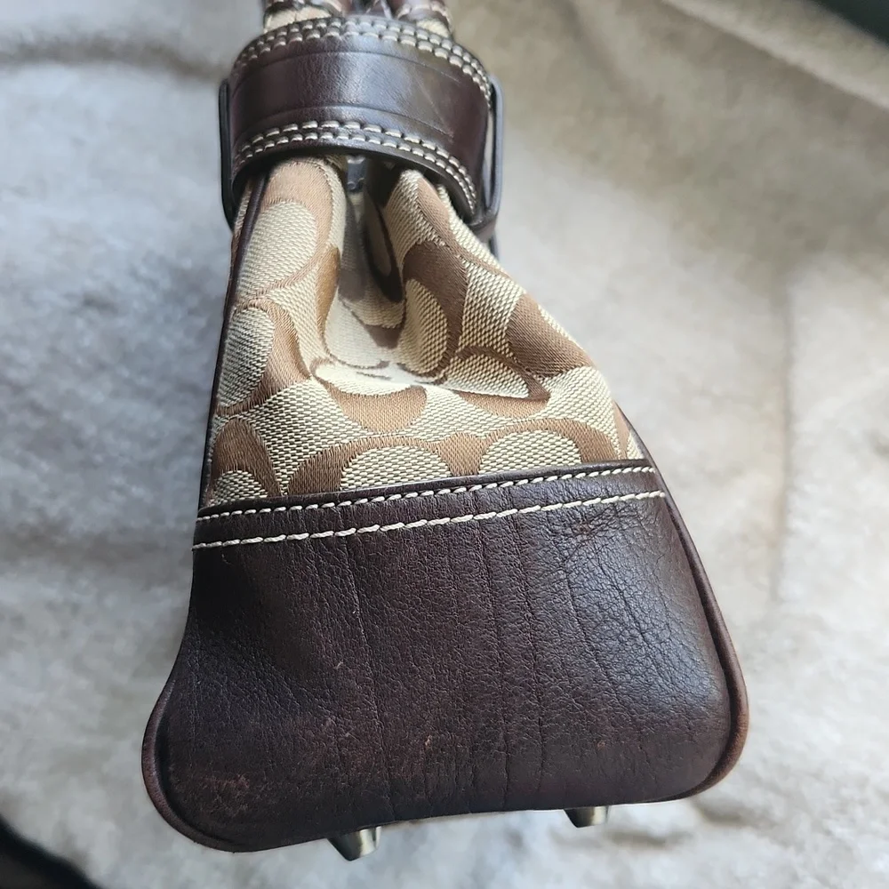 Coach Signature Hampton Canvas & Leather Shoulder Bag - Picture 6 of 16